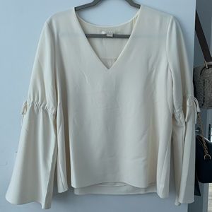 Cooper & Ella Ingrid Ivory Tie-Sleeve Blouse - Med